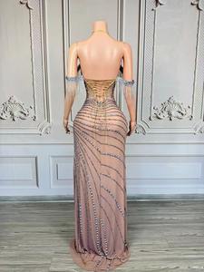 Boîte de nuit Bar Festival tenue chanteur danseur <span class=keywords><strong>robe</strong></span> de soirée femmes chanteur Jazz danse Costume plein strass <span class=keywords><strong>robe</strong></span> de soirée - Product Image 5