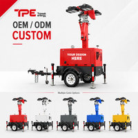 Tour d'éclairage mobile diesel 1400W à LED pour tunnel minier, moteur Perkins 403D-11G, haute qualité pour chantier