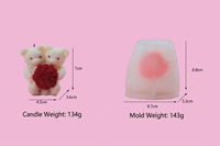 SEO 최적화 제목(128자): 전문가용 3D 포옹하는 곰들 장미 하트 실리콘 양초 몰드 (소이 왁스용)