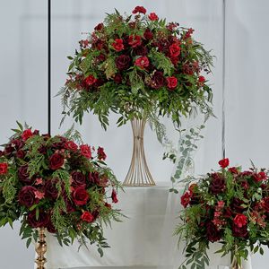 Série de Noël : Boules de roses vertes, arrangements floraux pour tables de mariage, boules de fleurs pour colonnes romaines, plantes artificielles - Product Image 5