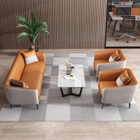 Canapé de bureau modulaire en cuir de haute qualité, design européen moderne et confortable, ensemble de meubles de bureau personnalisés