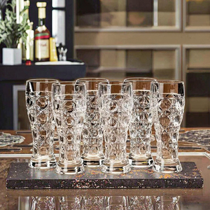 Tazas de cerveza de vidrio de estilo moderno de gran capacidad, vasos de pinta para agua y vino para bares y fiestas en casa - Product Image 1