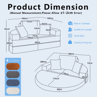 Producción de Fábrica de Materia Prima Sofá Redondo Comprimido para Sala de Estar Muebles para el Hogar Moderno de Lujo