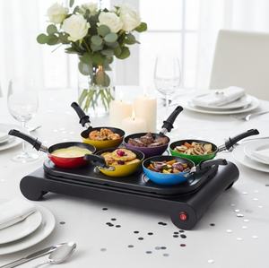Grill électrique multifonctionnel antiadhésif pour 6 personnes, pour raclette, crêpes et pancakes, idéal pour les fêtes - Product Image 1