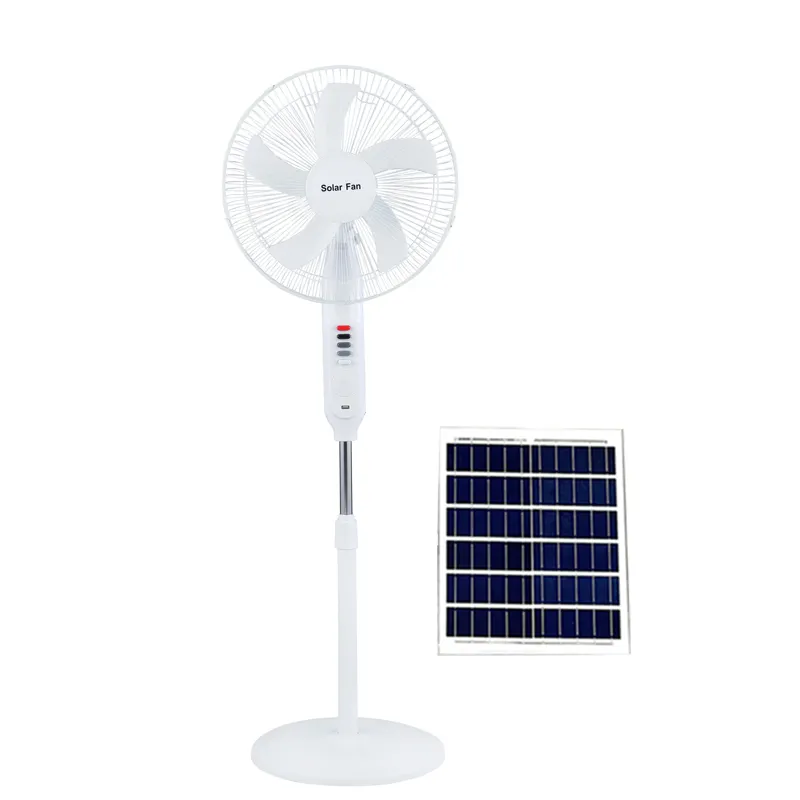 lithium battery operated 16 Inch rechargeable solar panel fan solar powered outdoor fans solar fan for Household/Camping/Fishing