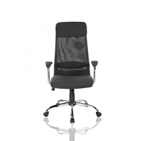 Chaise de bureau exécutive ergonomique moderne à dossier haut pivotante avec mécanisme d'inclinaison, hauteur réglable, en maille, mousse, tissu et PP
