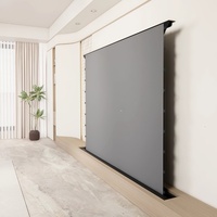 Écran de projection électrique motorisé invisible pour sol - Matériau PVC, surface micro-perforée acoustiquement transparente, 72"-150"