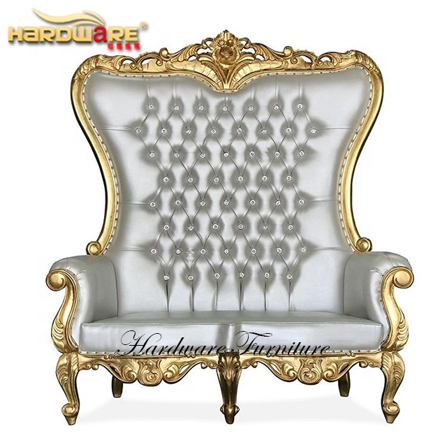 King and queen throne chairs high back royal luxury wedding chair for groom and bride