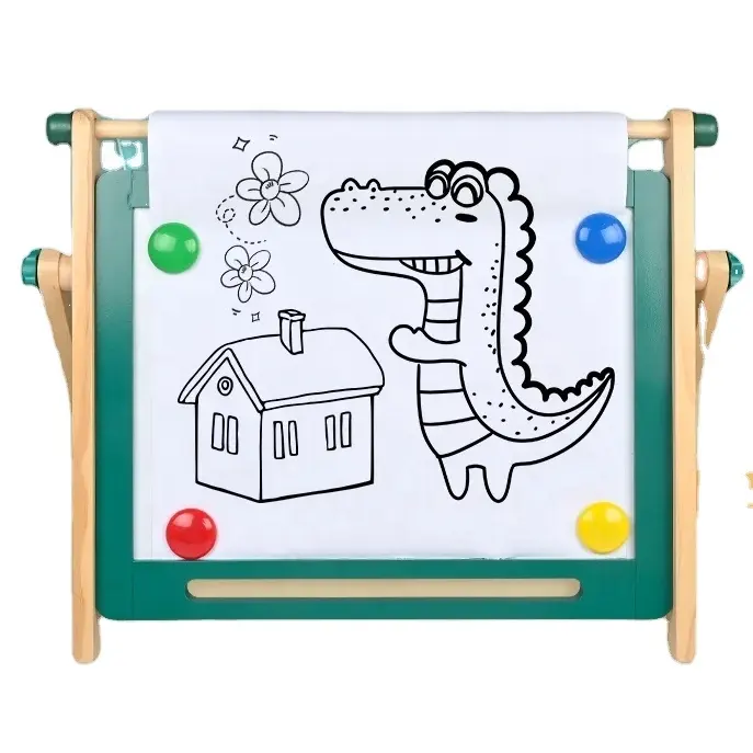 Interessante tavolo da disegno giocattolo Double face Board Stand Double face 4-in-1 facile cavalletto per i bambini