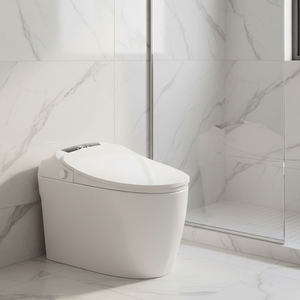 Bidet intelligent avec <span class=keywords><strong>pompe</strong></span> de réservoir d'eau de 1.1 GPF Distributeur automatique de mousse à double chasse ouverte/fermée Siège chauffant Sécheur d'eau chaude - Product Image 1