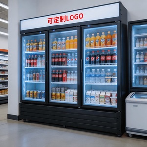 Réfrigérateur commercial pour boissons avec porte vitrée, contrôle mécanique de la température, éclairage LED et étagères réglables pour magasin - Product Image 4