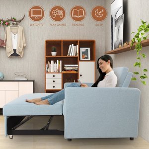 Sectional Sofa With <strong>Pull</strong>-Out <strong>Couch</strong> 2 Seat Sleeper Sofa <strong>Bed</strong> - Product Image 6