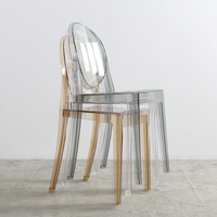 Chaise Ghost transparente en acrylique cristal moderne sans accoudoirs, style Victoria du milieu du siècle, pour événements et mariages, vente en gros