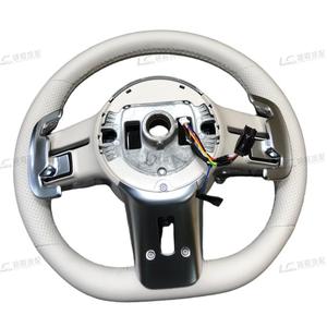 Volant en cuir blanc pour <span class=keywords><strong>Mercedes</strong></span>-Benz Classe G pour G500 E300, design sportif en fibre de carbone, affichage LED, branchement direct - Product Image 5
