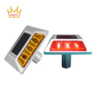 Marqueurs de chaussée surélevés étanches IP68, coque en aluminium, clignotants LED réfléchissants, yeux de chat solaires avec pointe