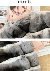 Gilet in Pelliccia di Cincillà di Alta Qualità, Stile Dolce e alla Moda per l'Inverno, Morbidissimo Gilet in Pelliccia di Cincillà, Monopetto, Cappotto in <span class=keywords><strong>Visone</strong></span> - Product Image 6