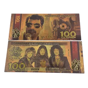 Gelang cetak ramah lingkungan kartu Ratu 100 uang kertas berlapis emas 24k