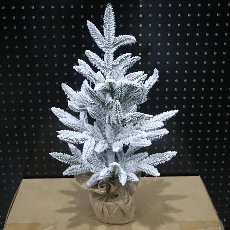 Latest Style Luxury Artificial Flocked Pe White Vintage Christmas Ornaments Tree