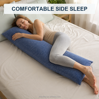 Oreiller long personnalisé avec logo, en mousse à mémoire de forme douce et pelucheuse, pour dormeurs sur le côté et le dos, avec housse en bambou, fabricant OEM ODM