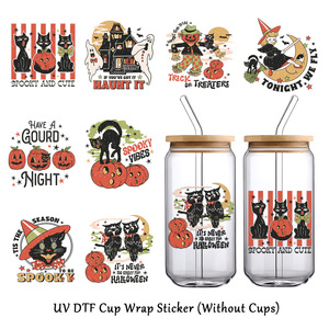 <b>Halloween</b> Cartoon Transfer <b>Stickers</b> 7cm Square PVC Self-Adhesive UV Printing Holiday Decoration - Product Image 3