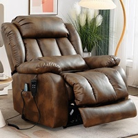 Fauteuils inclinables lombaires à double moteur, grand format, avec massage, chauffage, levage électrique, port USB Type-C et télécommande, pour salon et bureau à domicile