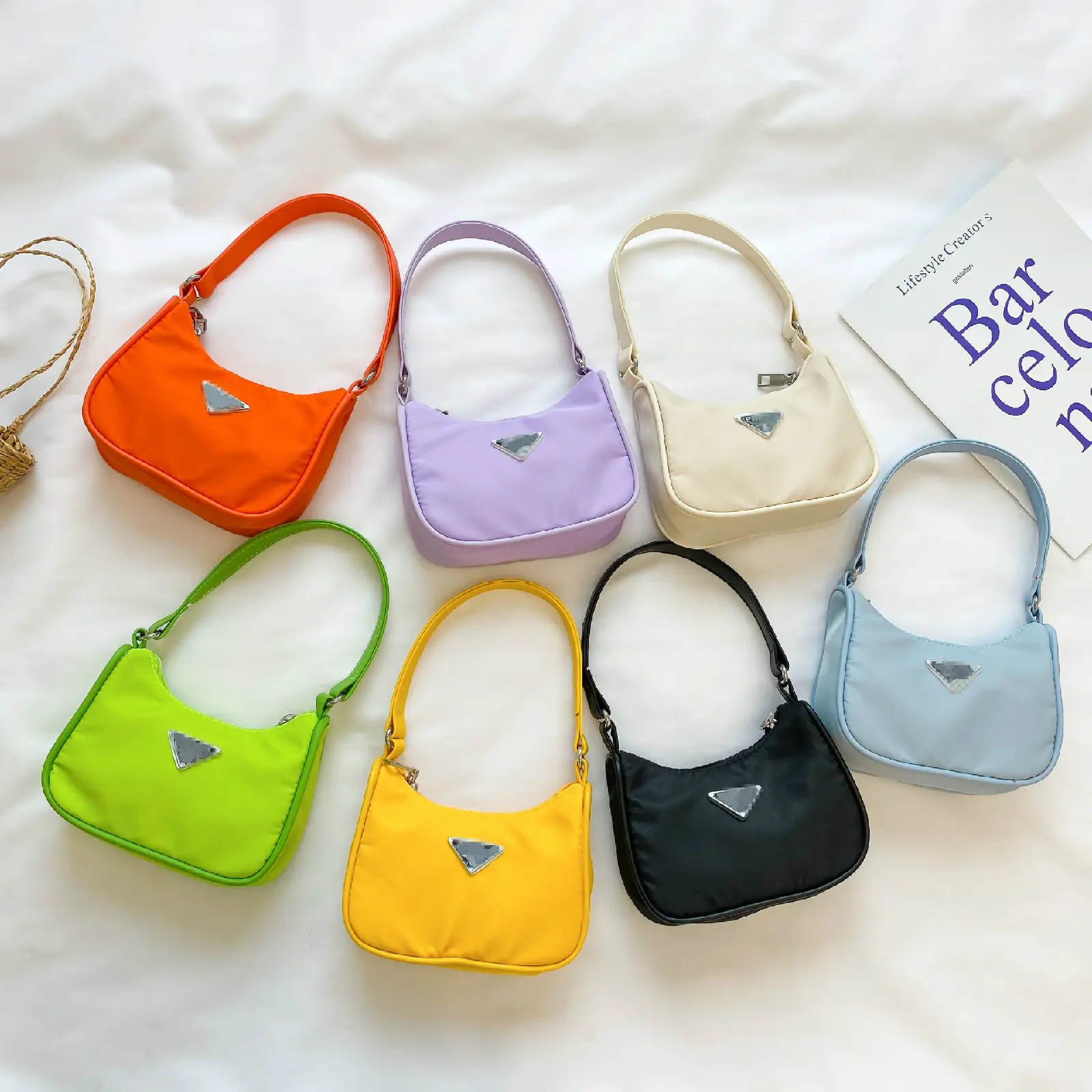 Fashion Hand Bags For Women Trendy Vintage Nylon Handbag Mini Shoulder Bag Totes