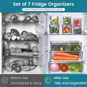 Multipurpose BPA Free Dishwasher Safe PP <b>Plastic</b> Storage Boxes & Bins Leak Proof Kitchen <b>Containers</b> for Fridge Organization - Product Image 5