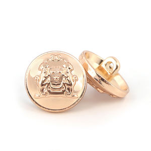 Blazer manteau vintage doré personnalisé Boutons à couture en métal à tige de vêtement Logo en relief Combinaison en alliage de zinc avec techniques de placage - Product Image 1