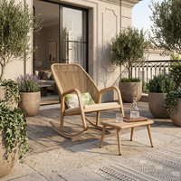 Fauteuil à bascule de patio moderne Meiqi pour l'extérieur et l'intérieur, structure en alliage d'aluminium, résistant aux intempéries, durable et confortable