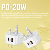 PD 20W Charge Rapide Blanc Prise Usb 3 Broches Charge Rapide Uk Plug Chargeur Type C Plug Ios Chargeur Pour TOUS les téléphones