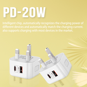 PD 20W Quick Charge White Usb <strong>Plug</strong> 3 Pin Fast Charging Uk <strong>Plug</strong> Charger <strong>Type</strong> <strong>C</strong> <strong>Plug</strong> Ios Charger for ALL Phones - Product Image 4