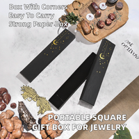 Boîte cadeau carrée portable personnalisable en gros pour colliers longs, boîtes rigides en carton pour bijoux avec impression de logo