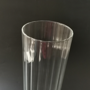 Vase en <span class=keywords><strong>verre</strong></span> rayé transparent de couverture de bougie de tube de <span class=keywords><strong>verre</strong></span> de Borosilicate pour le mariage - Product Image 3