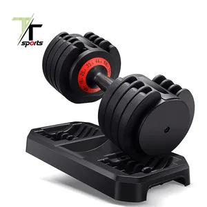 베스트셀러 실내 적당 체조 장비 Dumbbells 남자 무게 조정가능한 5-25lbs Dumbbells 세트