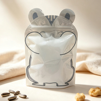Sachet d'emballage alimentaire refermable en forme de hamster de dessin animé personnalisé, en plastique de qualité alimentaire, pour noix, bonbons et biscuits