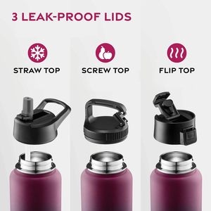 Customized Vacuum Insulated Wide Mouth Sports Water Bottle <b>Flask</b> Double Wall Stainless Steel 6-12 Hours Thermal Insulation - Product Image 4