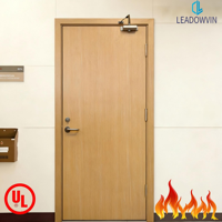 UL Certified 20 Min Interior Flush Wood Door Solid Core Commercial Timber Security Door Fireproof Swing Door