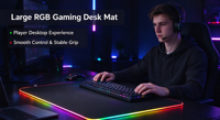Grand tapis de bureau gaming RGB, tapis de souris gaming LED étendu, base en caoutchouc antidérapante, logo personnalisé OEM disponible
