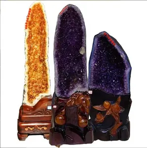 Cluster Amethyst Alami Kristal Murni Penyembuhan Batu Amethyst Geode untuk Dekorasi Rumah