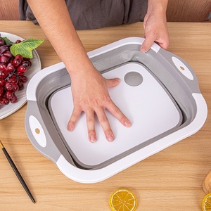 Cuisine Multifanctional Portable 2 en 1 Pliable Pliable En Plastique Blocs À Découper <span class=keywords><strong>Planche</strong></span> À Découper Panier À Laver - Product Image 2