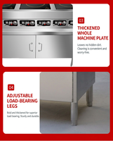 Cuisinière à induction professionnelle autonome Fuchu à quatre foyers, en acier inoxydable, économe en énergie, pour usage commercial