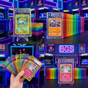 TPU Mixed Gradient Color Glitter Clear Back Panel Plate Graded <strong>Card</strong> Slab Bumper Guard B G S Slab <strong>Protector</strong> with Back Panel Plate - Product Image 2