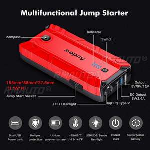 Arrancador de Coches Audew 12V 25000mAh, Potenciador de Batería de Coche, Arranque Rápido, Banco de Energía de Emergencia, Dispositivo de Arranque, Cargador de Coche - Product Image 3