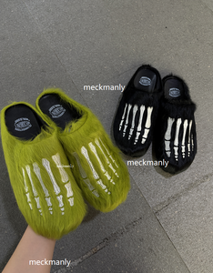 Slippers with genuine leather and suede soles, men's customized casual shoes with one foot kick - Product Image 1