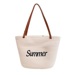 Bolsa de Playa de Gran Capacidad con Asas de Paja, Personalizada 2024, Portátil para Mujer, Accesorio de Playa de Verano, Gran Venta - Product Image 6