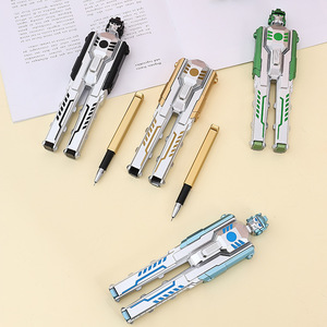 2-Pack Coole Robotvorm Gel Pennen Neutrale Zwarte Inkt 0.38Mm Schrijfbreedte Schattige Kantoorgeschenken Voor Vakanties Siliconen Materiaal - Product Image 2
