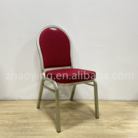 Siège arrière en tissu rouge Tube en aluminium Charivari Event Party Chair Restaurant Canteen Auditorium Chaise de banquet d'occasion au prix d'usine