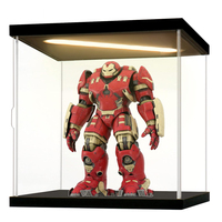 Boîte de présentation LED en acrylique transparent haut de gamme, boîte de présentation de table, vitrine moderne pour figurines de jouets, personnages, modèle Lego