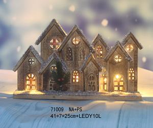 Casa <span class=keywords><strong>de</strong></span> madera alimentada por batería pueblo decoración navideña iluminar casa <span class=keywords><strong>de</strong></span> madera para decoración navideña - Product Image 5