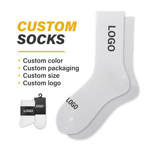 Chaussettes de sport noires de compression en gros pour hommes, idéales pour la course et le basketball - Product Image 1